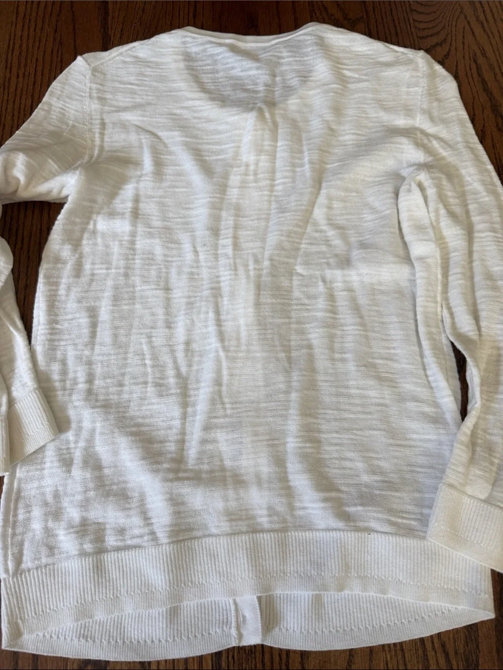 LOFT White Lightweight Button-Front Cardigan